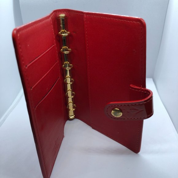 Louis Vuitton Agenda - Red Patent Leather Notebook Binder / Cover - Picture 7 of 10